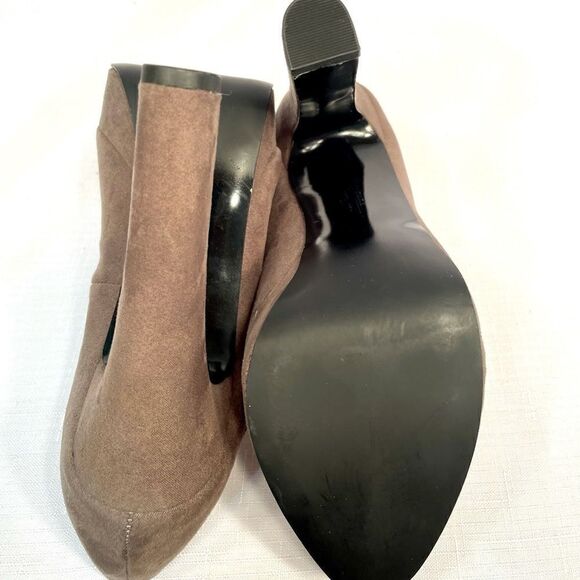 TAUPE SUEDE 5” HEEL PLATFORM ANKLE STRAP ZARA S-7 - Picture 5 of 6